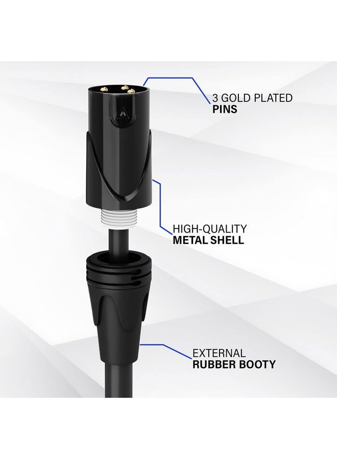 LyxPro Balanced XLR Cable 6 ft Premium Series Professional Microphone Cable, Powered Speakers and Other Pro Devices Cable, White - Image 2