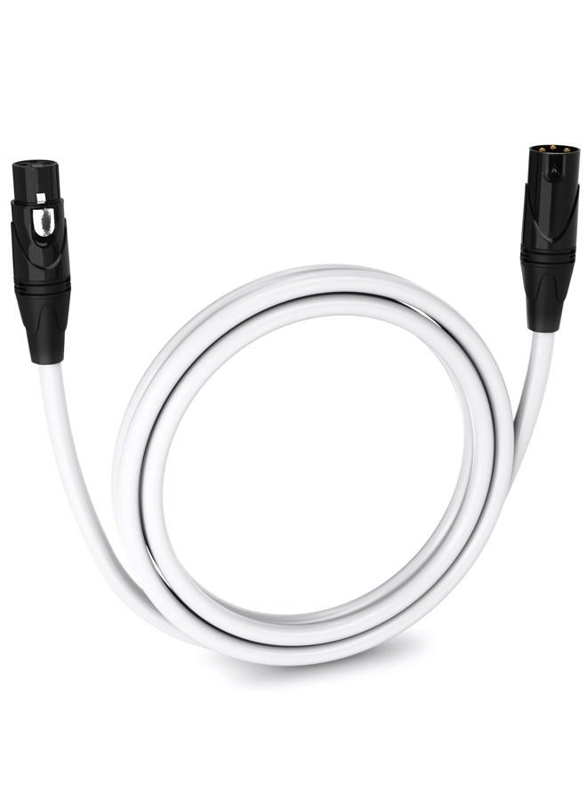 LyxPro Balanced XLR Cable 6 ft Premium Series Professional Microphone Cable, Powered Speakers and Other Pro Devices Cable, White - Image 1