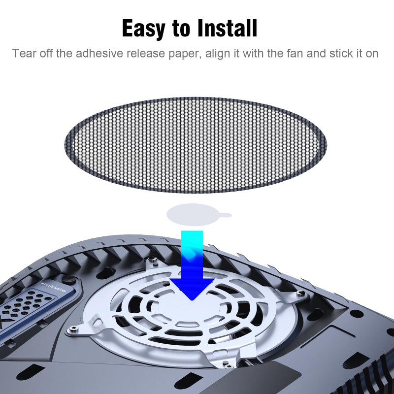 ACIDALIE PS5 Fan Dust Filter-with 4PCS Dust Cover,for PS5 pro, PS5 Slim, PS5 Legacy Models - Image 5