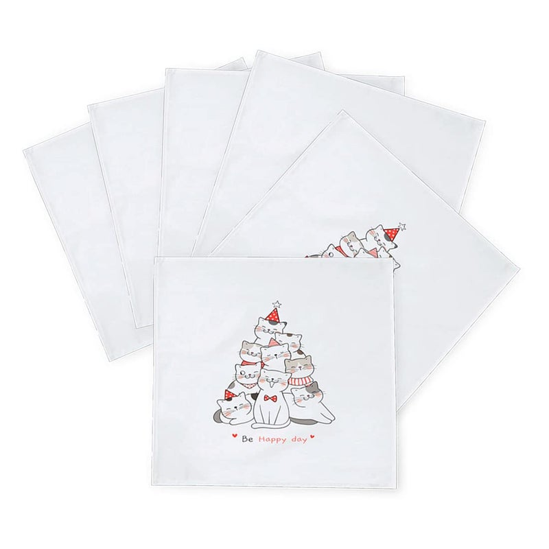 Khakee 6 Pcs Christmas Theme Silk Table Napkins 10x 10 for Xmas Decoration Christmas OrnamentsChristmas Giftxmas21345 - Image 2
