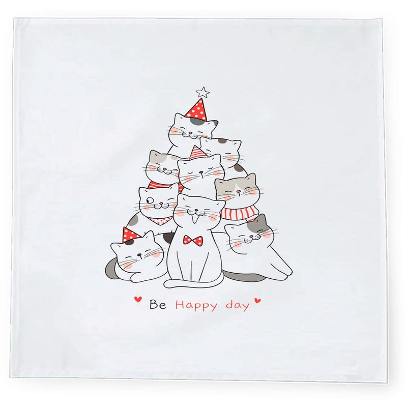 Khakee 6 Pcs Christmas Theme Silk Table Napkins 10x 10 for Xmas Decoration Christmas OrnamentsChristmas Giftxmas21345 - Image 3