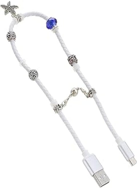 SBS TESLCABLECHARMMICW USB to Micro USB Charging and Data Transfer Cable with Charm for Smartphones - Multi Color, 39 cm