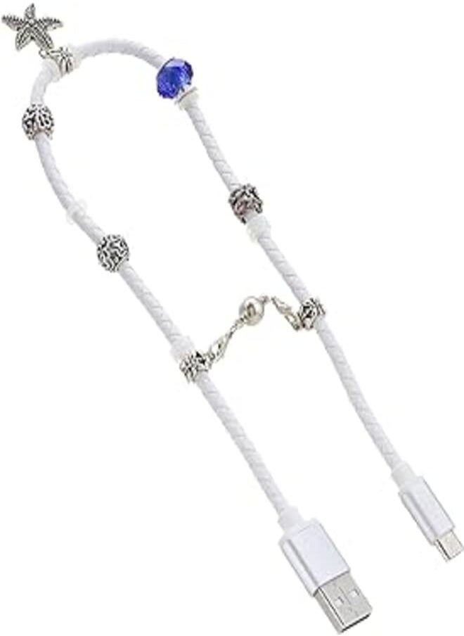 SBS SBS TESLCABLECHARMMICW USB to Micro USB Charging and Data Transfer Cable with Charm for Smartphones - Multi Color, 39 cm 