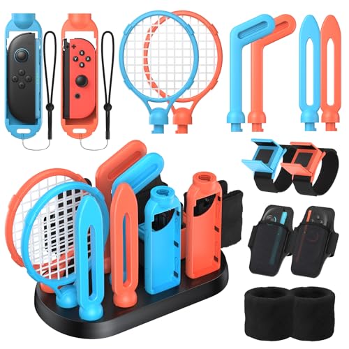 FASTSNAIL [Switch 1/2 Compatible] FASTSNAIL Sports Accessories Bundle for Nintendo Switch 2/Switch 1/OLED for Joy-con 2, Storage and Organizer Station for Switch Sports Games, Family Party Pack Kit for Joycon - Image 1