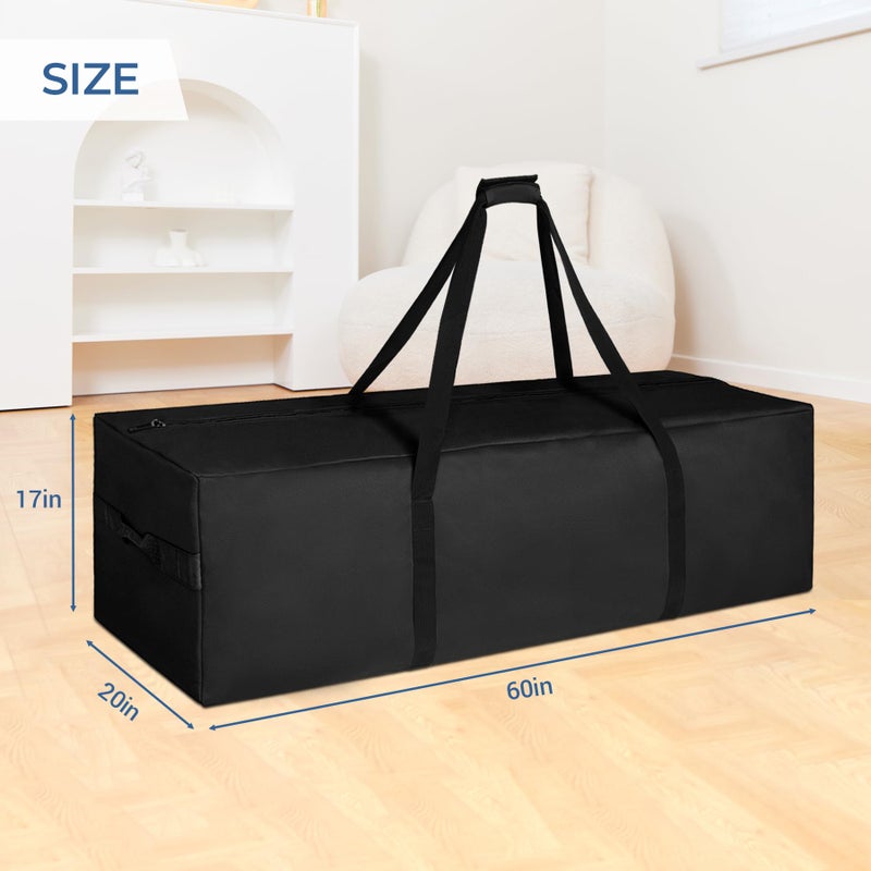INFANZIA حقيبة سفر INFANZIA، حقيبة رياضية كبيرة، حقيبة سفر كبيرة مع سحاب مطور، سوداء، 60"x17"x20"، حقيبة سفر كبيرة - Image 2