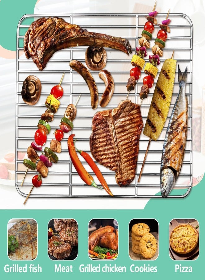 Dyrfolm 4 Pcs Baking Cooling Rack, Stainless Steel Baking Racks, Heavy Duty Wire Racks, Sturdy Cookie Cooling Rack for Roasting Grilling Cooking, Oven & Dishwasher Safe, 4 Different Sizes - Image 3