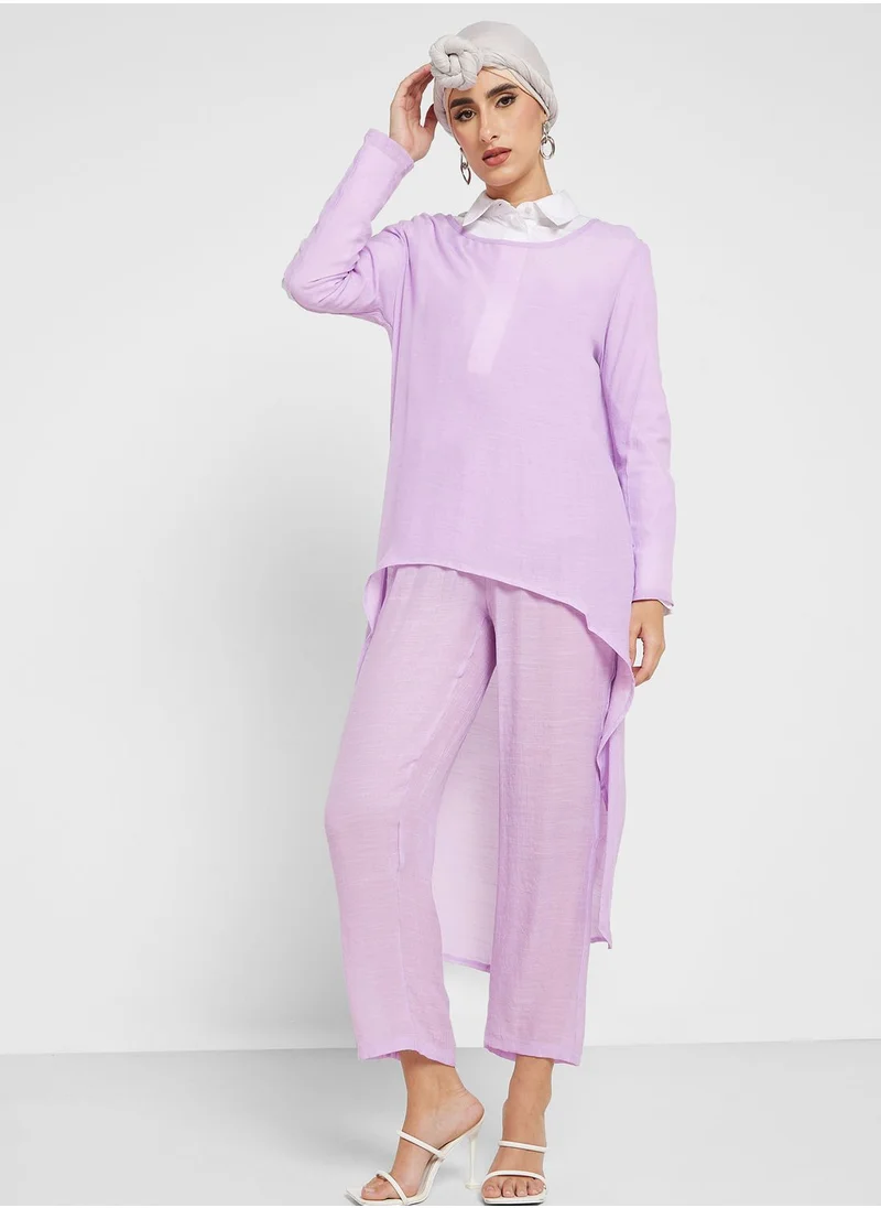 Khizana Asymmetrical Tunic & Pants Set