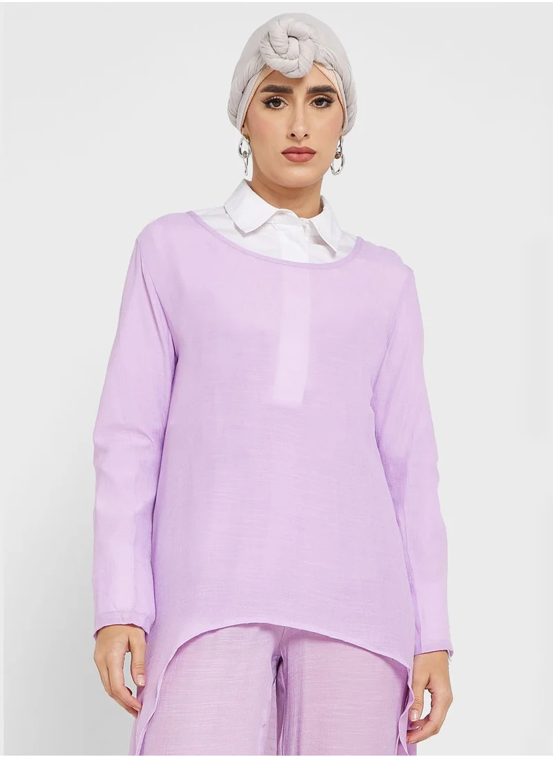 Khizana Asymmetrical Tunic & Pants Set