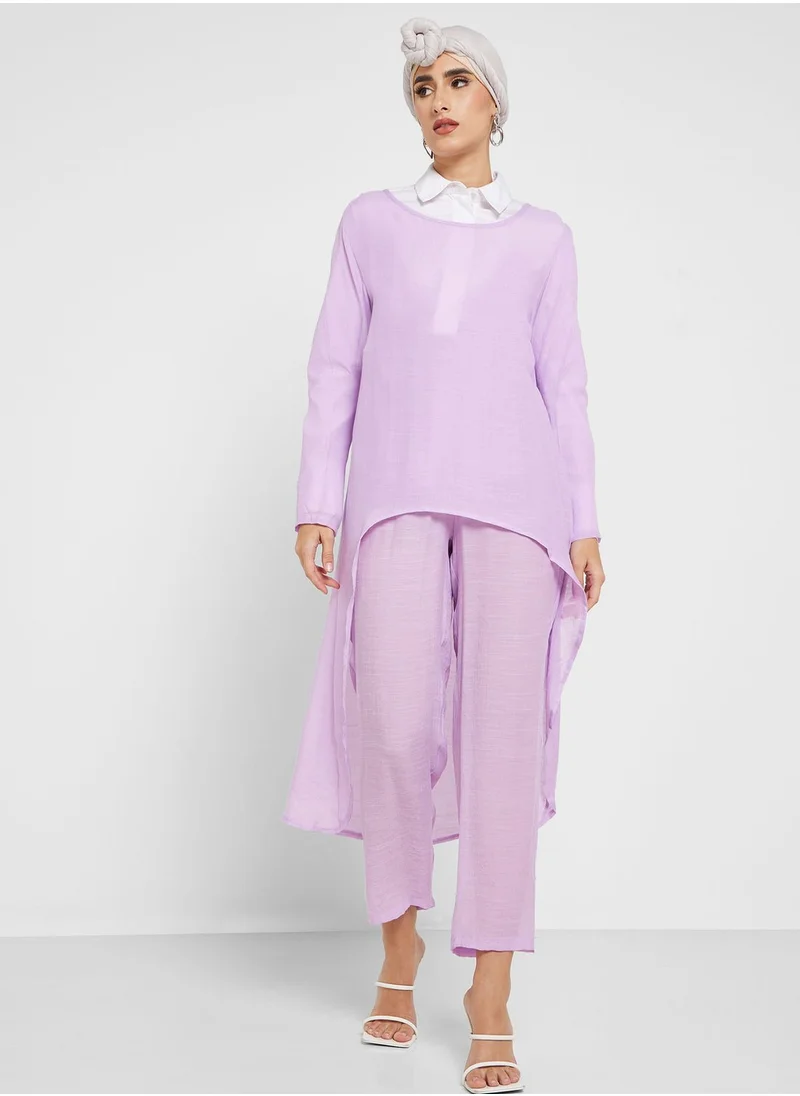 Khizana Asymmetrical Tunic & Pants Set