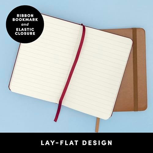 PAPERAGE Lined Pocket Journal Notebook, 2 Pack, (Burgundy), 160 Pages, Small Notebook, 3.6 inches x 5.6 inches - 100 GSM Thick Paper, Hardcover - Image 3