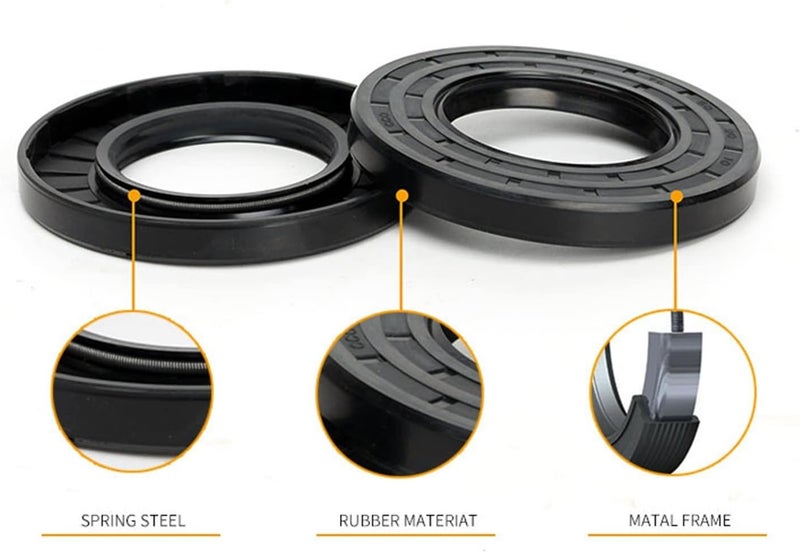oil seal lip seal, 5pcs NBR TC Double Lip Seals with Spring, Metal Skeleton, Nitrile Rubber Coating, Inner Diameter 17mm 18mm Gasket Lip(17X25X7 (5Pcs)) - Image 4