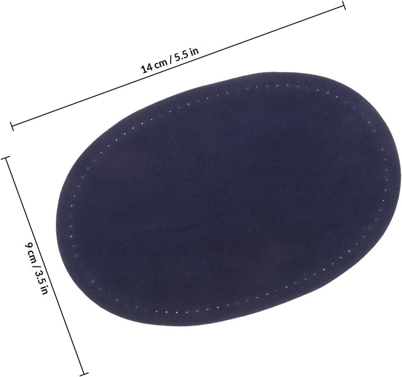 Oval Blue Elbow Repair Patches for Jackets 1 Pair DIY Sewing Craft Appliques with Suede Backing for Clothing Mending and Decoration - Image 2