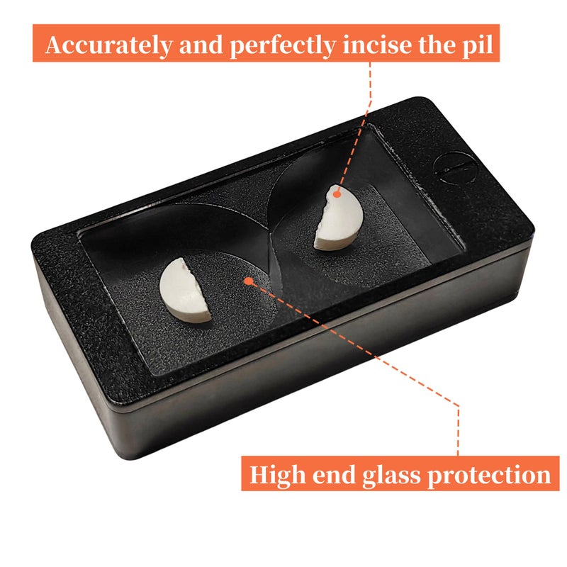 OiwMuOck Professional Pill Cutter And Splitter - Precision Aluminum Slicer For Small Large And Tiny Tablets Best Cortador For Accurate Medicine And Vitamin Dosing Ideal Tablet Splitters For Pastillas (Black) - Image 4