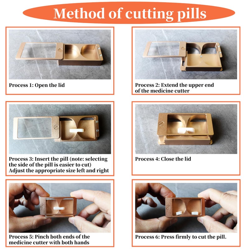 OiwMuOck Professional Pill Cutter And Splitter - Precision Aluminum Slicer For Small Large And Tiny Tablets Best Cortador For Accurate Medicine And Vitamin Dosing Ideal Tablet Splitters For Pastillas (Black) - Image 5