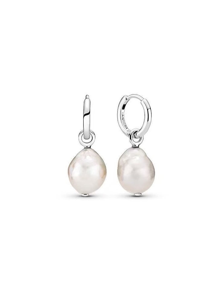 Generic - Moments Women's Fashion Versatile Classic Artificial Freshwater Aquaculture Baroque Pearl Earrings Pendant Earring Gift 299426C01 - Image 1
