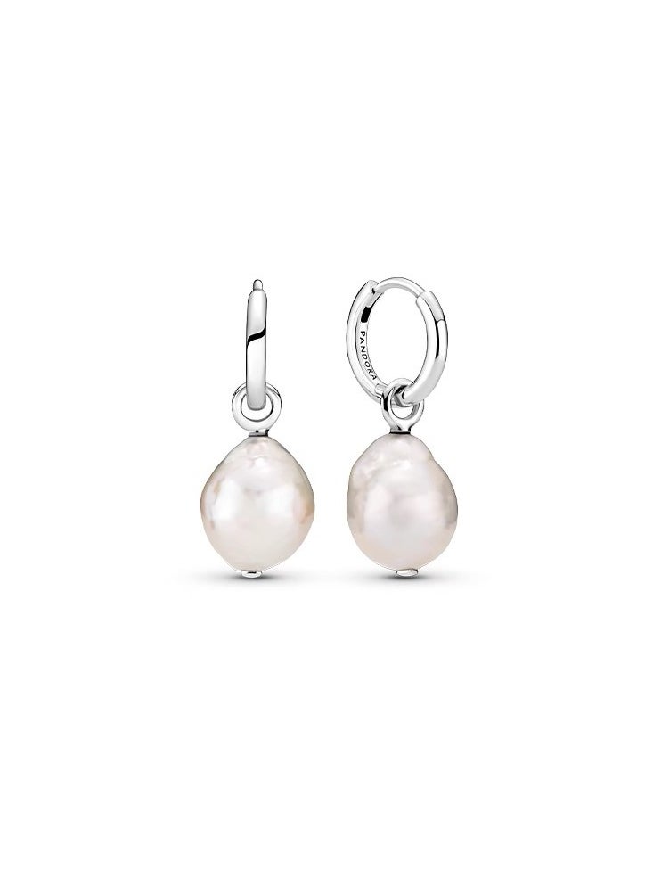 Pandora Violet - Pandora Moments Women's Fashion Versatile Classic Artificial Freshwater Aquaculture Baroque Pearl Earrings Pendant Earring Gift 299426C01 - Image 1