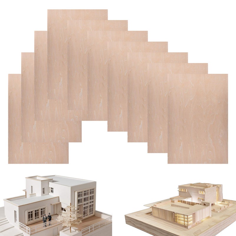 10 Pack Basswood Sheets 116 812 Inch Thin Unfinished Plywood Wood Sheets for Craft DIY Project