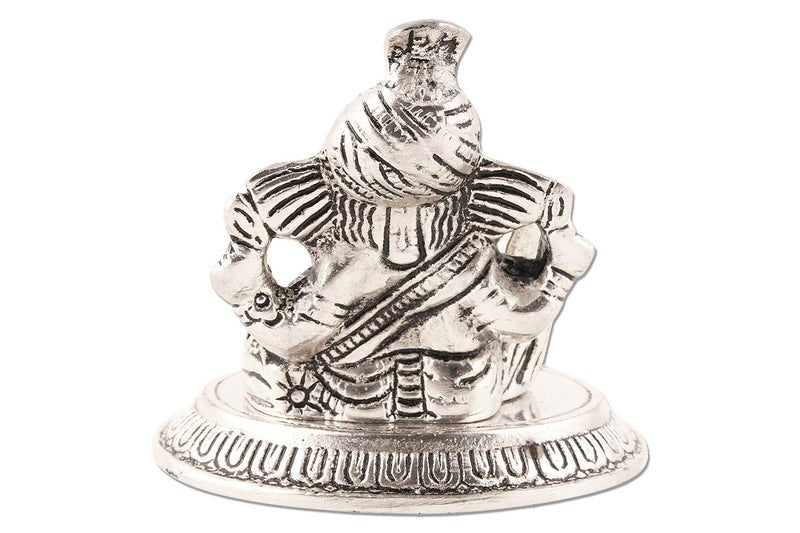 Lavanaya Silver - Lord Ganesha Idol | Ganpati Idol Showpiece Gift for Diwali | Corporate | Housewarming | Wedding - Image 5