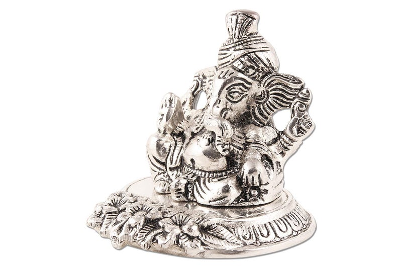 Lavanaya Silver - Lord Ganesha Idol | Ganpati Idol Showpiece Gift for Diwali | Corporate | Housewarming | Wedding - Image 4