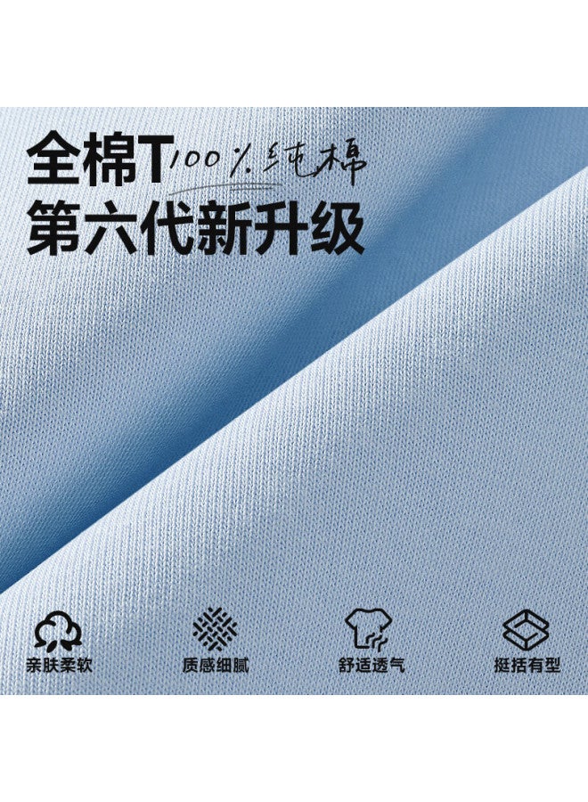 Geniolamode Men's Cotton Comfortable Summer Chinese Style Printed Round Neck Short Sleeve Men's Top Green M - Image 3