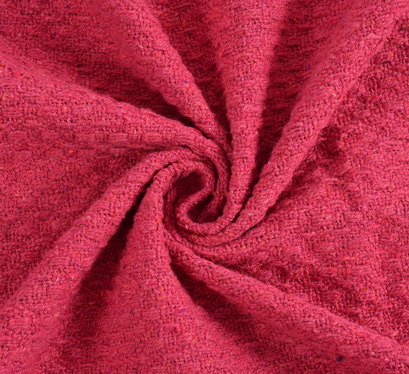 SASHAA World Vibrant Pink Cotton Throw | Ideal for Your Home, Living Room, Sofa, Bed, Chair, Picnic & Used for Gift | 130X180 cm| TC - 125 - Image 5