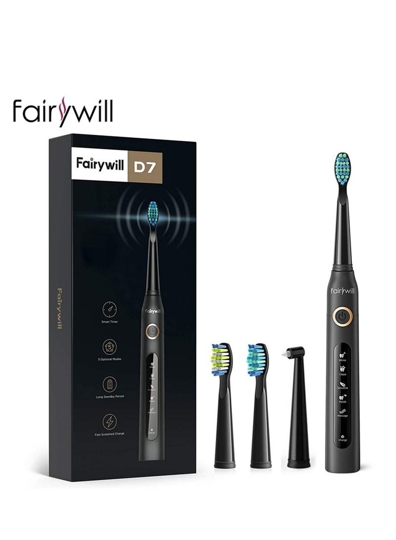 Fairywill Portable Cordless Water Flosser & Electric Toothbrush Combo Black - Image 1