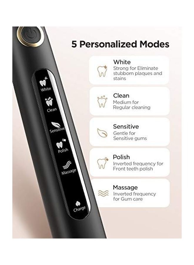 Fairywill Portable Cordless Water Flosser & Electric Toothbrush Combo Black - Image 5
