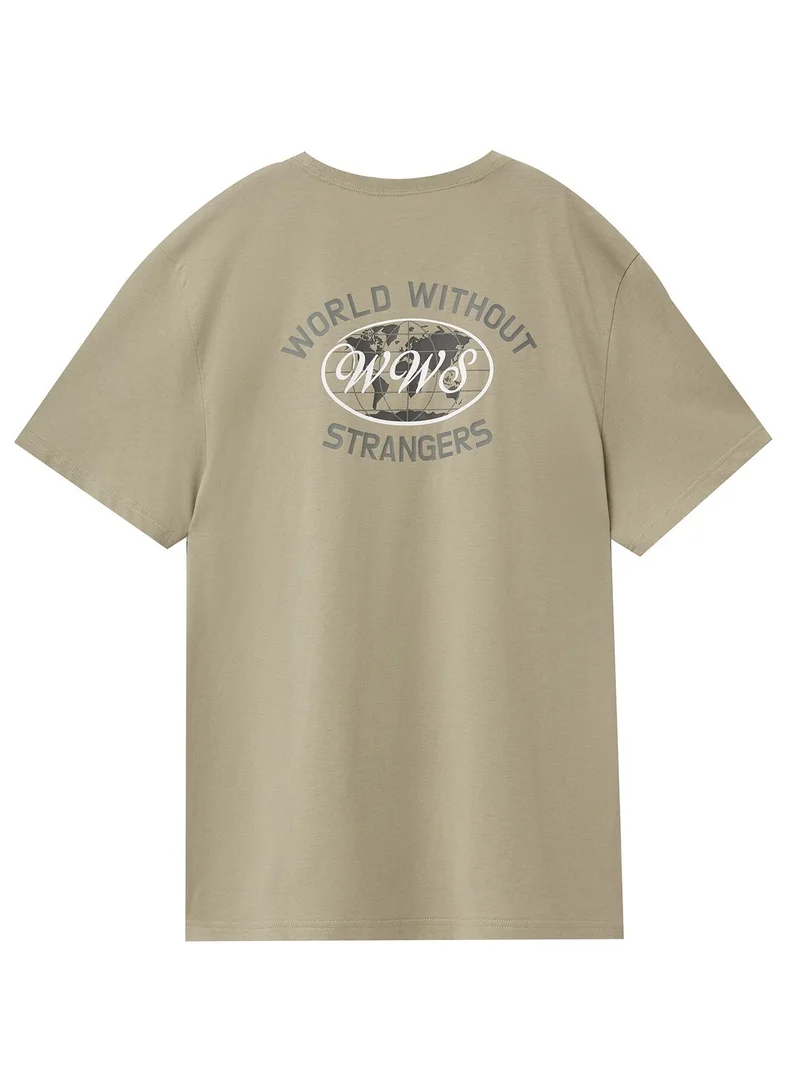 GIORDANO  Men's Slim Fit Cotton Jersey Crew Neck Print Tee | WWS Graphic for Men | Best Price UAE