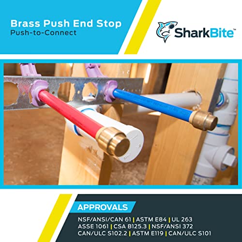 SharkBite 3/8 Inch (1/2 Inch OD) Push Cap, Push to Connect Brass Plumbing Fitting, PEX Pipe, Copper, CPVC, PE-RT, HDPE, U512LFA - Image 5