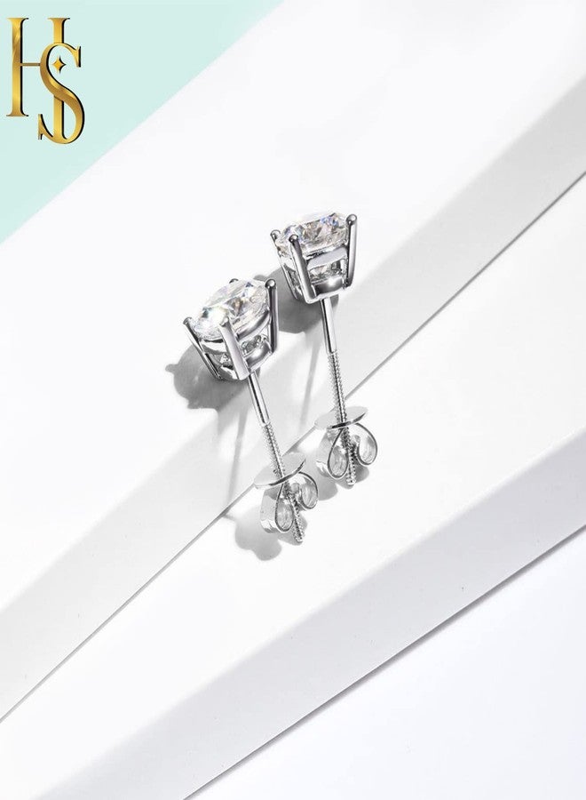 HIGHSPARK 925 Silver Screwback Solitaire Earrings for Women | 92.5 Sterling Silver and Diamond like Brilliance Sparkling Zirconia for that Stunning Shine | Lovely Gift - Silver 6mm - Image 4