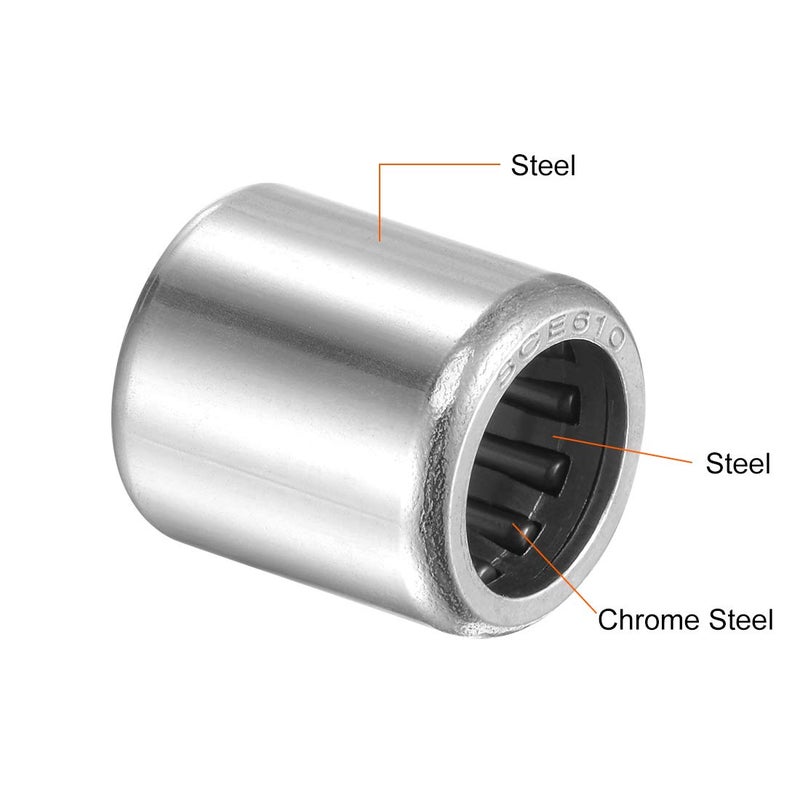 uxcell SCE610 Needle Roller Bearings 3/8-inch Bore 9/16-inch OD 5/8-inch Width Chrome Steel Open End 10pcs - Image 3