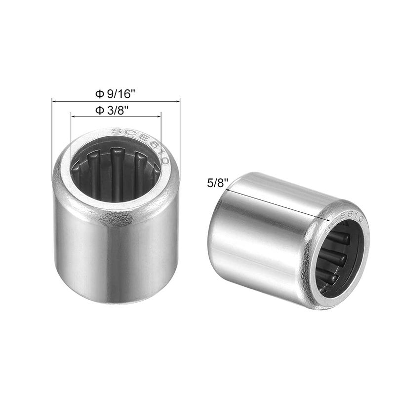 uxcell SCE610 Needle Roller Bearings 3/8-inch Bore 9/16-inch OD 5/8-inch Width Chrome Steel Open End 10pcs - Image 2