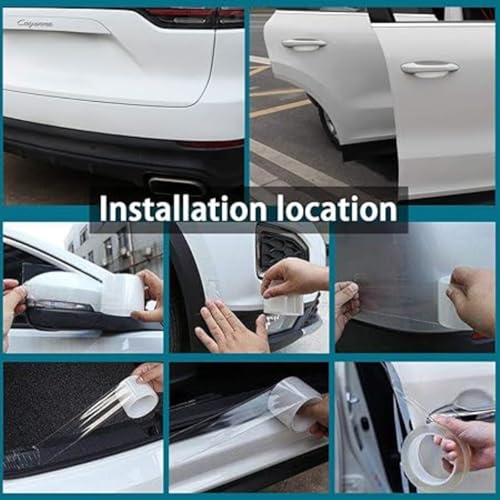 TASMAX car Tape for Scratch car Door Scratch Protector Vinyl Carbon Fiber Tape for Car Door Protection & Accessories ppf Film for car Carbon Fibre wrap (5Cm X 5Meter) Transparent - Image 4