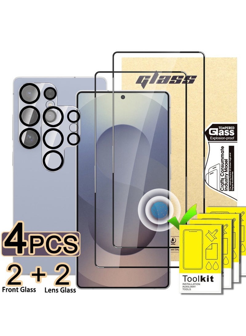 X-level [4-Pack] Samsung Galaxy S25 Ultra Screen Protector with Camera Lens Protector Set, 9H Hardness, Anti Scratch, Bubble Free, Case Friendly, for Samsung Galaxy S25 Ultra Edge to Edge Protection Full Cover (Clear) - Image 1