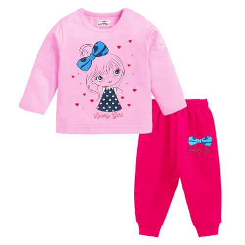 Kuchipoo Girl Regular Fit Cotton T-Shirts and Pyjamas Set (KUC-PSUT-147, 6-7 Years, Multi-Colored) - Image 3