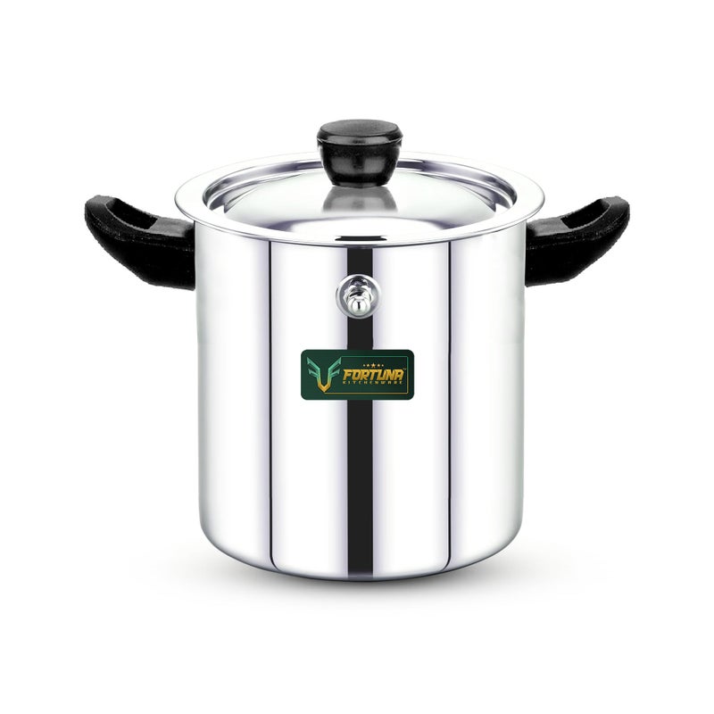 FORTUNA KITCHENWARE Fortuna, 0.7 Litre, 5-Star Stainless Steel Milk Boiler | Steel Milk Pot with Lid | Milk Cooker with Handle, Knob, Whistle | Milk Pan, Induction Compatible (0.7 litres) - Image 1