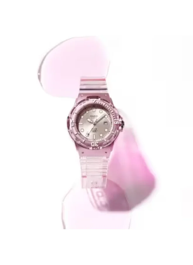 كاسيو Women's Analog Display Watch With Pink Resin Strap - LRW-200HS-4EVDF