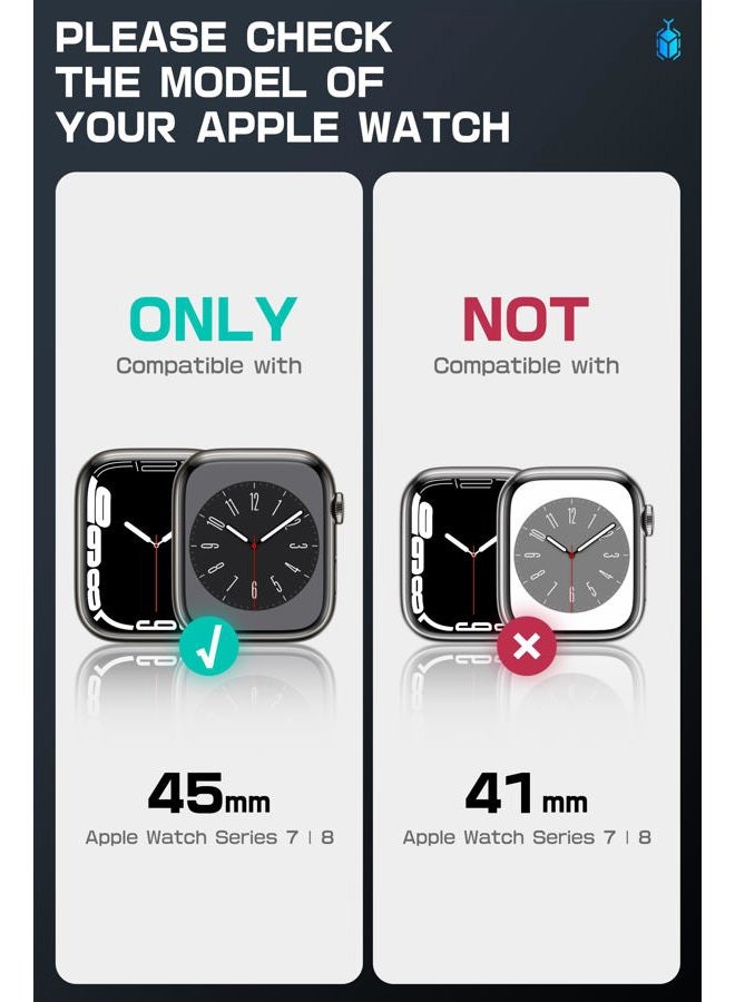 SupCase for Apple Watch Series 9 45mm Band with Case (Unicorn Beetle Pro), [Built-in Tempered Glass Screen Protector] Rugged Protective Men Cover with Adjustable Strap Band for iWatch 9/8/7, Ruddy - Image 2