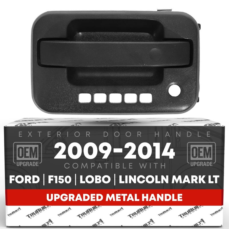 T1A Exterior Front Driver Door Handle Upgraded Metal Compatible with 20092014 Ford F150 0914 Ford Lobo 1014 Lincoln Mark LT Textured Black wKeyhole OEM CL3Z1522405AA MT 97688 - Image 3