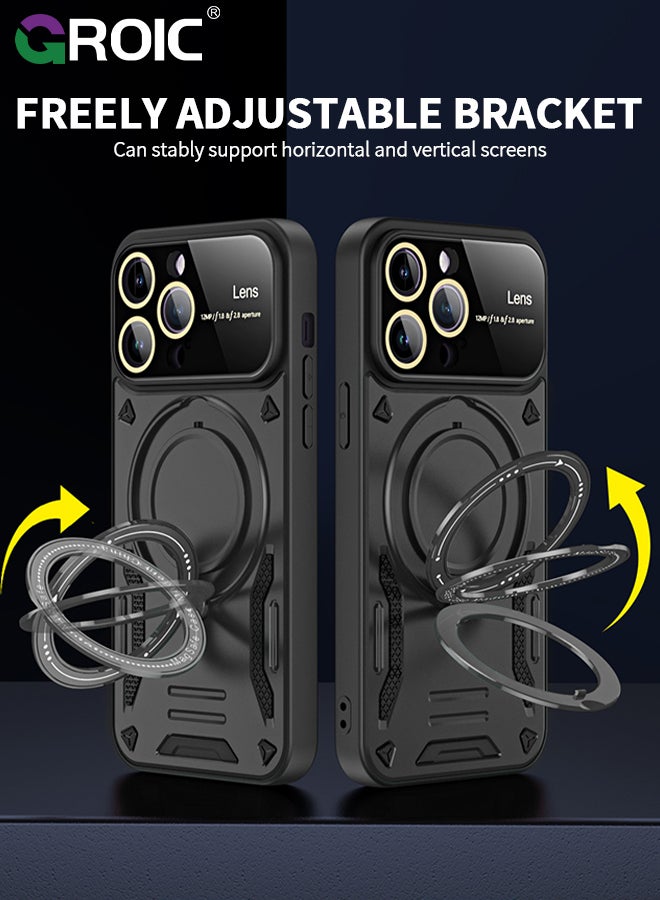 GROIC Magnetic Case for iPhone 15 Pro Max 6.7" Case with Invisible Magnetic Ring Stand Compatible with MagSafe, Full Camera Lens Protection,Anti-Fingerprint, Shockproof Protective - Image 4