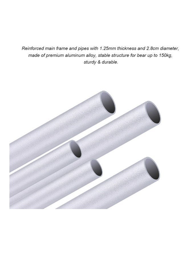 Aluminum Alloy Shower Bench with Armrest and Back White/Silver 59 x 12 x 37cm - Image 4