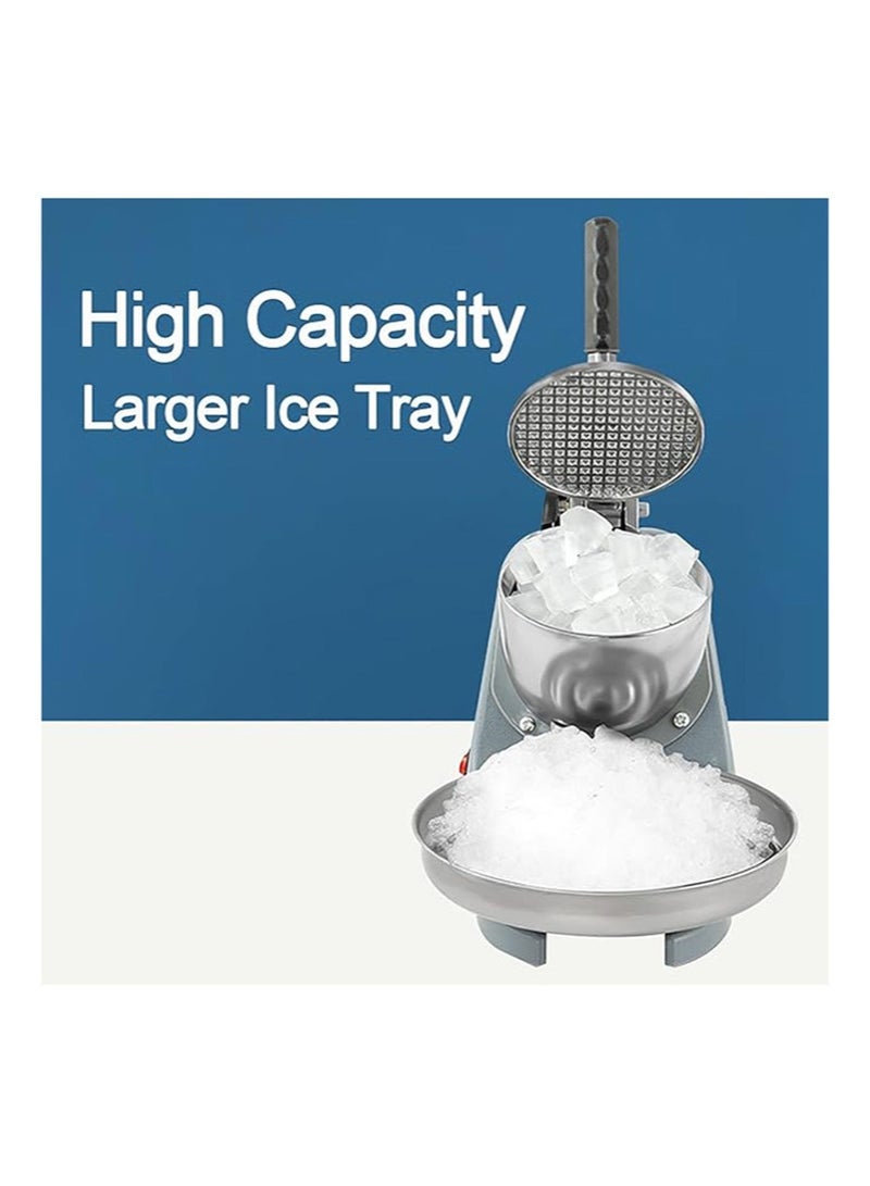 Apustim Ice Crusher Shaved Ice Machine Electric Snow Cone Machine，Double Blade Design，Adjustable Thickness，Suitable For Private And Commercial Use（Grey） - Image 4