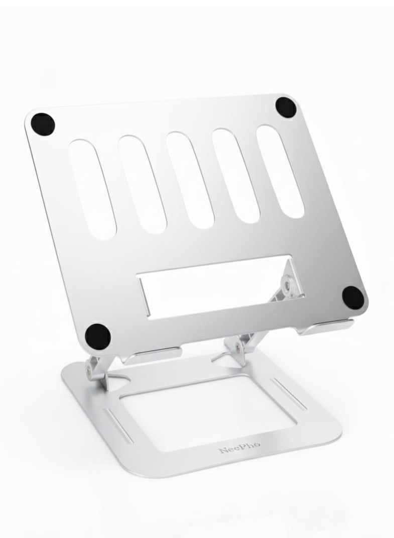 ني فو حامل معدني كامل للأجهزة اللوحية والهواتف المحمولة NP-T4 - حامل قابل للتعديل بزاوية 360 درجة مع قاعدة غير قابلة للانزلاق وارتفاع مرن - حامل فائق القوة لأجهزة iPad والكمبيوتر اللوحي والكمبيوتر المحمول وMacBook - Image 1