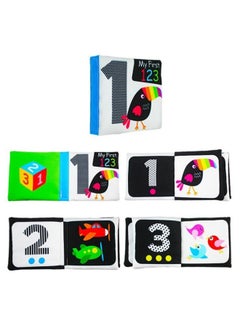 Generic Baby Baby Black And White Enlightening Paper English Cloth Book Early Education Toy Baby Tear Palm Cloth Book-Color:Set Of 4 Books  - Image 2
