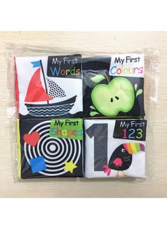 Generic Baby Baby Black And White Enlightening Paper English Cloth Book Early Education Toy Baby Tear Palm Cloth Book-Color:Set Of 4 Books  - Image 3