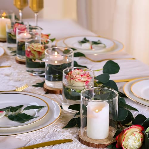 TBWIND 12pcs Small Glass Cylinder Vases for Centerpieces, 4 Inch Clear Flowers Vase for Wedding Decorations, Glass Hurricane Candle Holder for Home Decor Table Centerpiece - Image 4