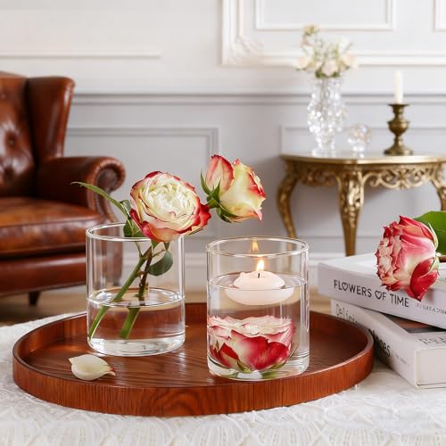 TBWIND 12pcs Small Glass Cylinder Vases for Centerpieces, 4 Inch Clear Flowers Vase for Wedding Decorations, Glass Hurricane Candle Holder for Home Decor Table Centerpiece - Image 2