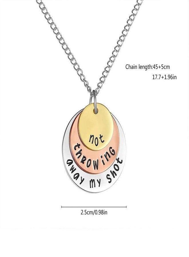 HANRESHE Not Throwing Away My Shot Necklace Broadway Hamilton Gift Necklace Rise Up Tri-Layer Broadway Musical Necklaces Pendants Jewelry Broadway Gifts Women - Image 4