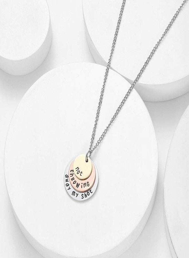 HANRESHE Not Throwing Away My Shot Necklace Broadway Hamilton Gift Necklace Rise Up Tri-Layer Broadway Musical Necklaces Pendants Jewelry Broadway Gifts Women - Image 3