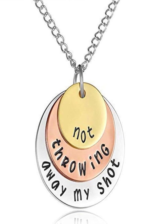 HANRESHE Not Throwing Away My Shot Necklace Broadway Hamilton Gift Necklace Rise Up Tri-Layer Broadway Musical Necklaces Pendants Jewelry Broadway Gifts Women - Image 1